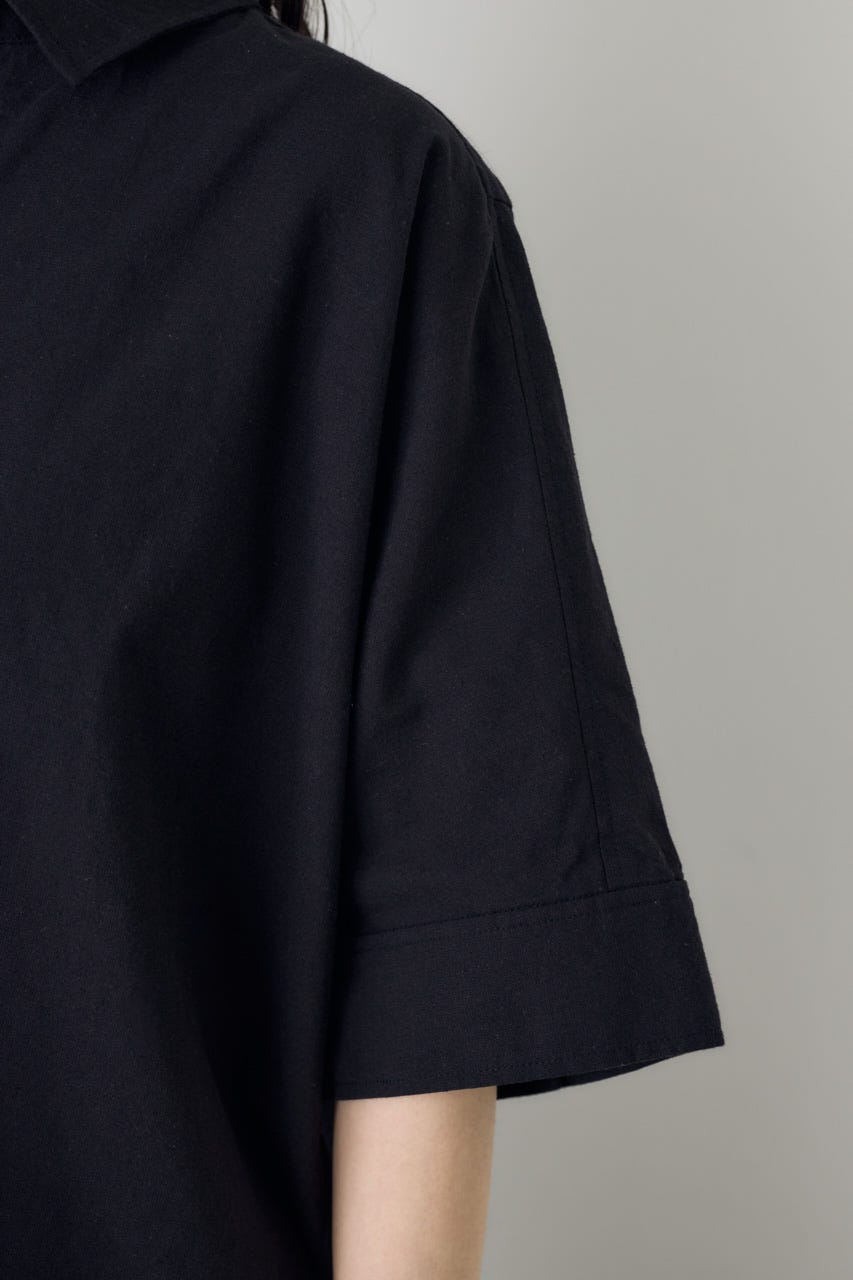 フレンチリネンCOOLMAXショートドルマンシャツ BLK FREE