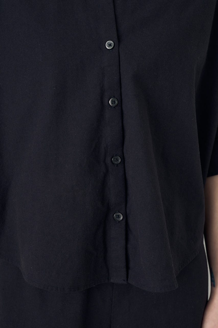 フレンチリネンCOOLMAXショートドルマンシャツ BLK FREE