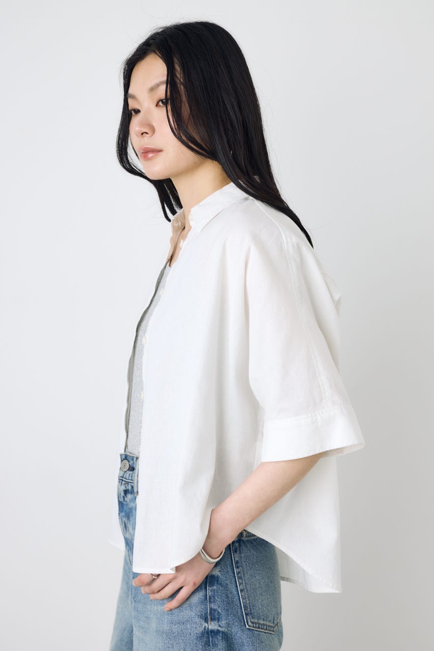 フレンチリネンCOOLMAXショートドルマンシャツ O/WHT FREE