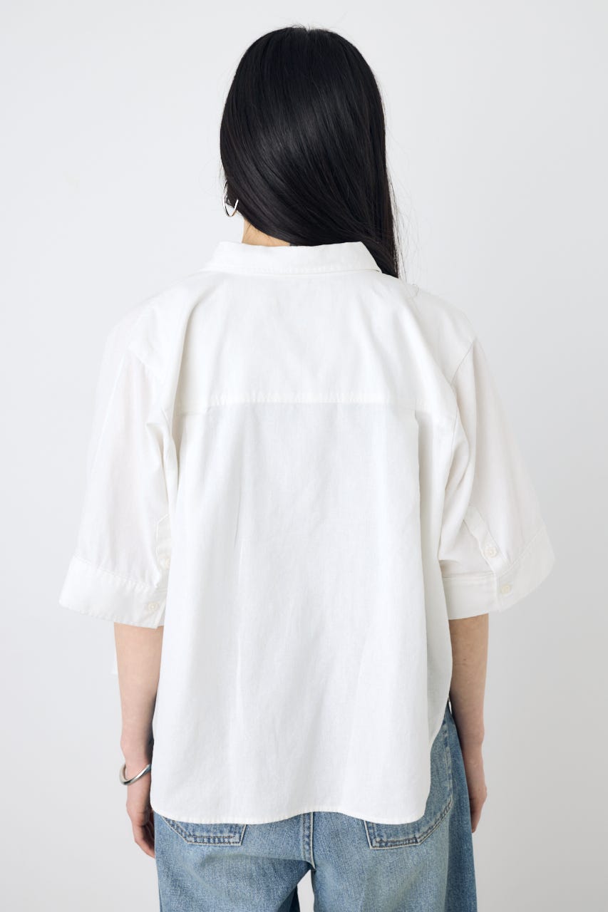 フレンチリネンCOOLMAXショートドルマンシャツ O/WHT FREE