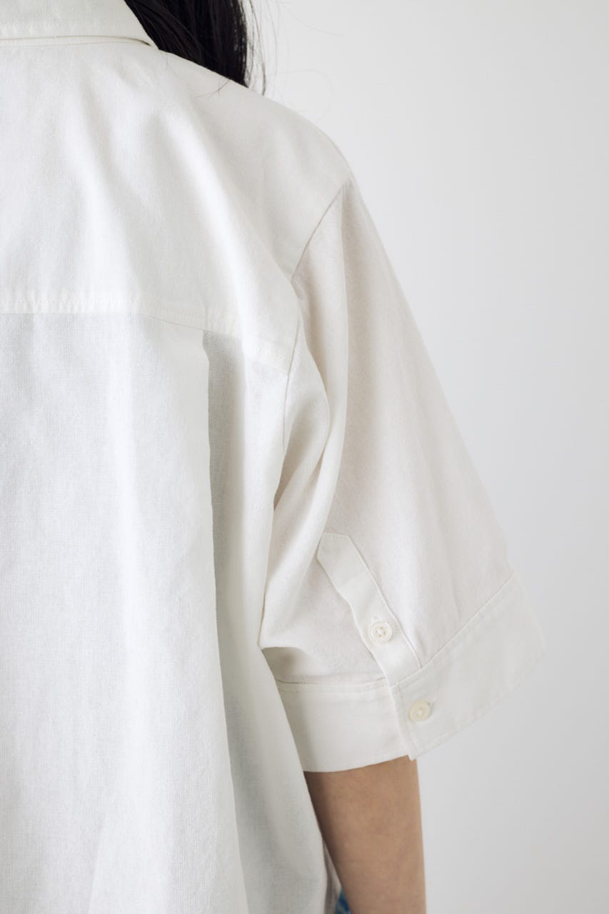 フレンチリネンCOOLMAXショートドルマンシャツ O/WHT FREE