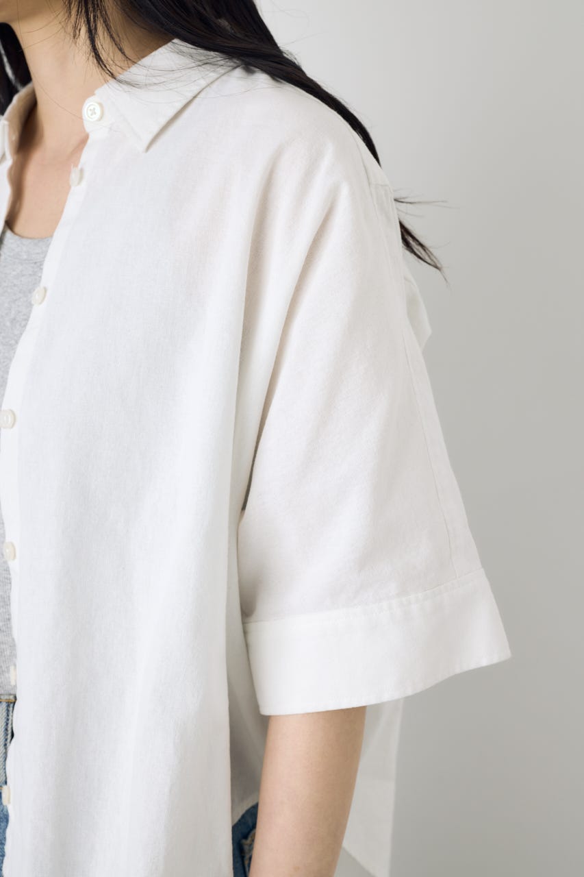フレンチリネンCOOLMAXショートドルマンシャツ O/WHT FREE