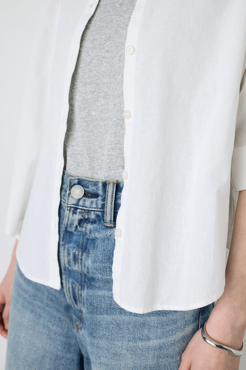 フレンチリネンCOOLMAXショートドルマンシャツ O/WHT FREE