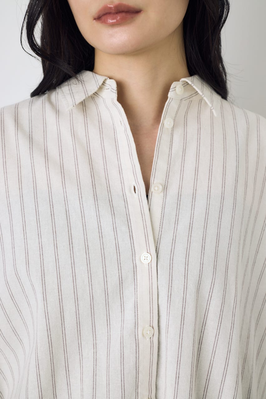 フレンチリネンCOOLMAXショートドルマンシャツ Stripe FREE