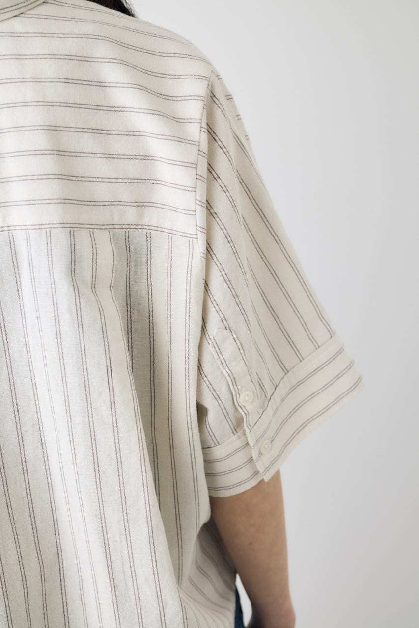 フレンチリネンCOOLMAXショートドルマンシャツ Stripe FREE