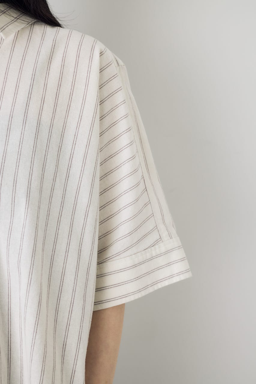 フレンチリネンCOOLMAXショートドルマンシャツ Stripe FREE