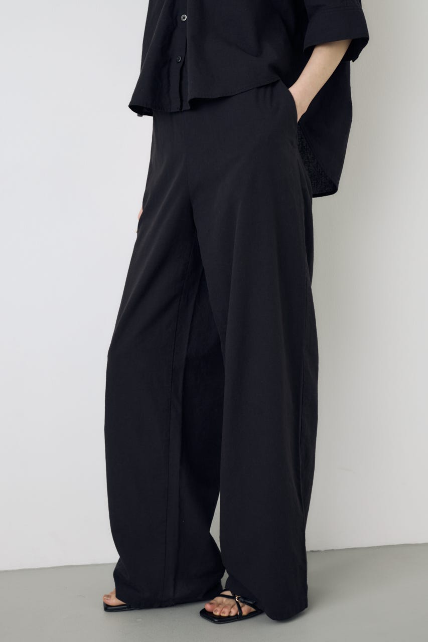 フレンチリネンCOOLMAXイージーパンツ BLK S