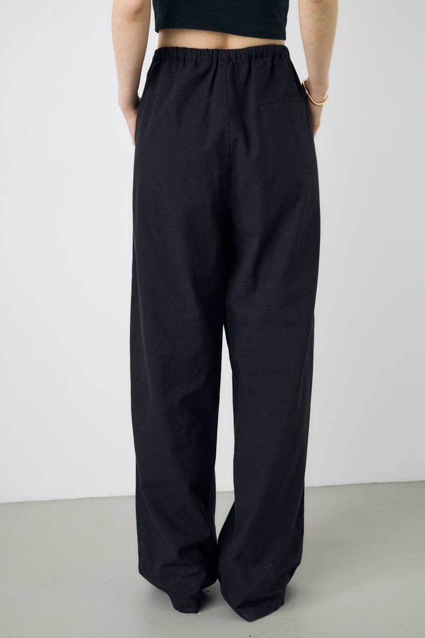 フレンチリネンCOOLMAXイージーパンツ BLK S