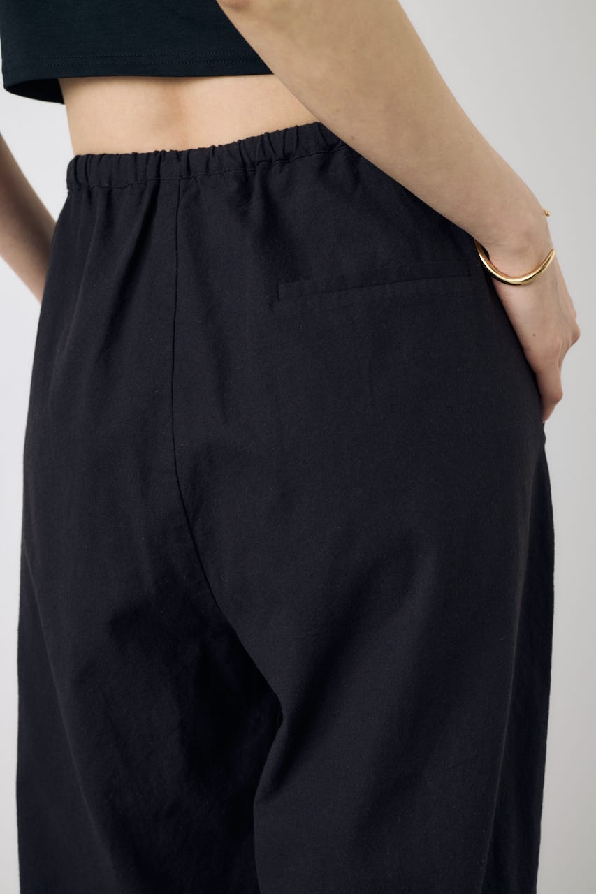 フレンチリネンCOOLMAXイージーパンツ BLK S