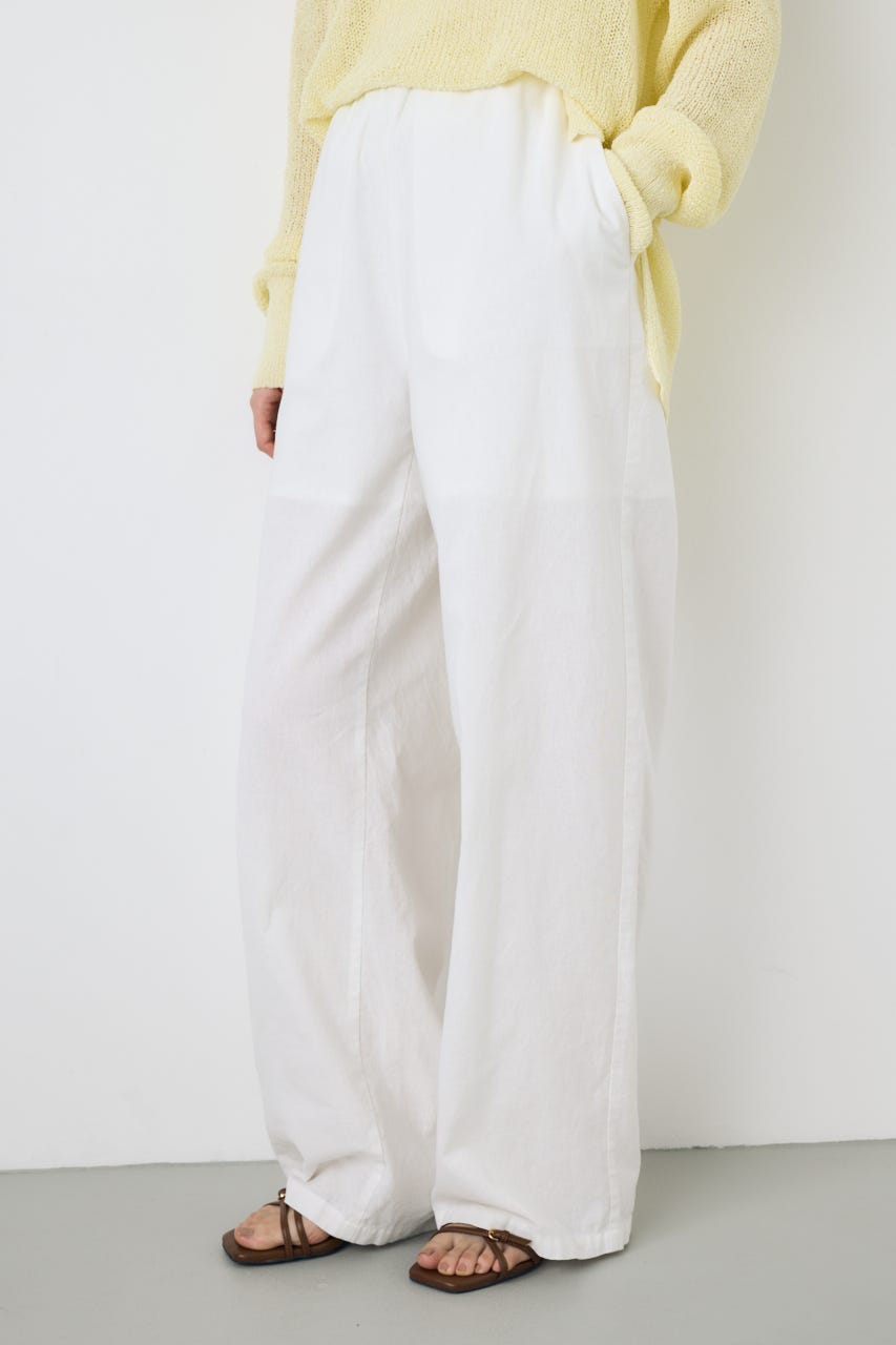 フレンチリネンCOOLMAXイージーパンツ O/WHT S