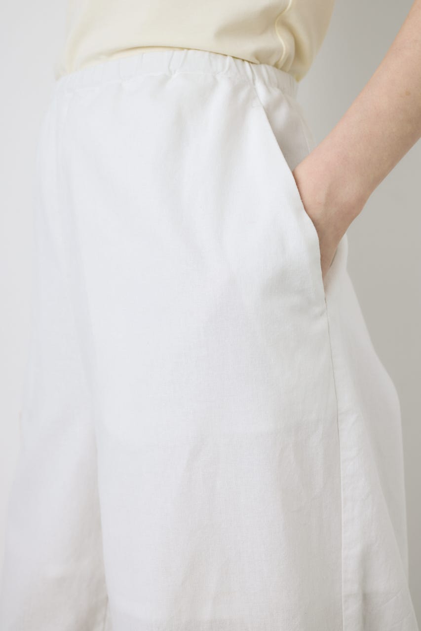 フレンチリネンCOOLMAXイージーパンツ O/WHT S