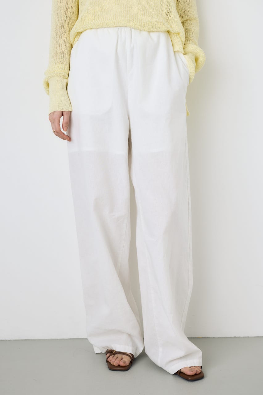 フレンチリネンCOOLMAXイージーパンツ O/WHT S