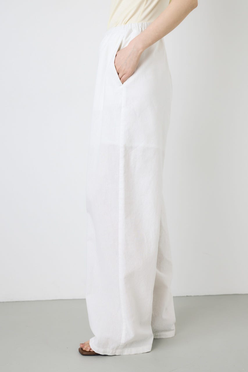 フレンチリネンCOOLMAXイージーパンツ O/WHT S
