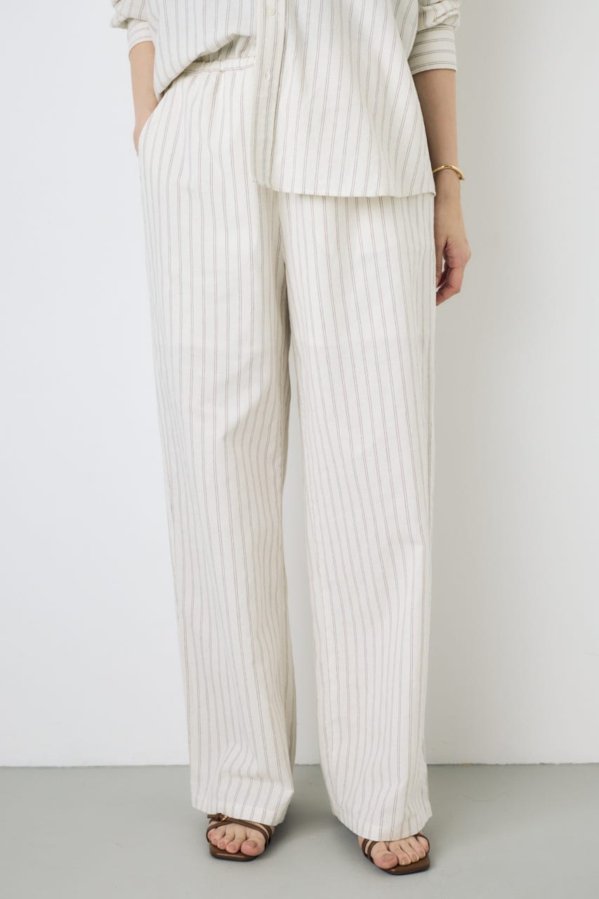 フレンチリネンCOOLMAXイージーパンツ Stripe S