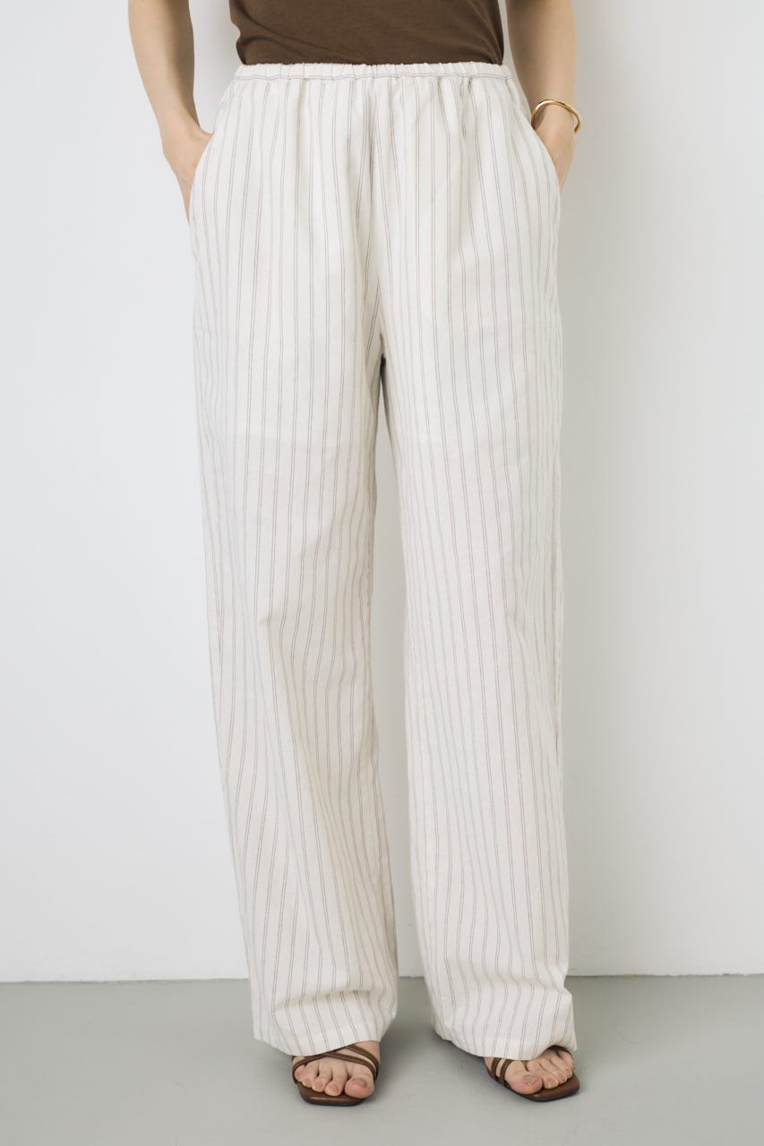 フレンチリネンCOOLMAXイージーパンツ Stripe S