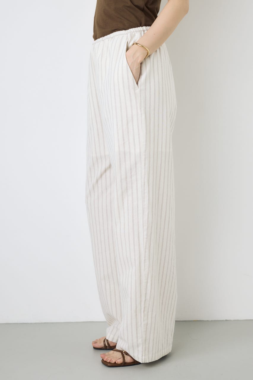 フレンチリネンCOOLMAXイージーパンツ Stripe S