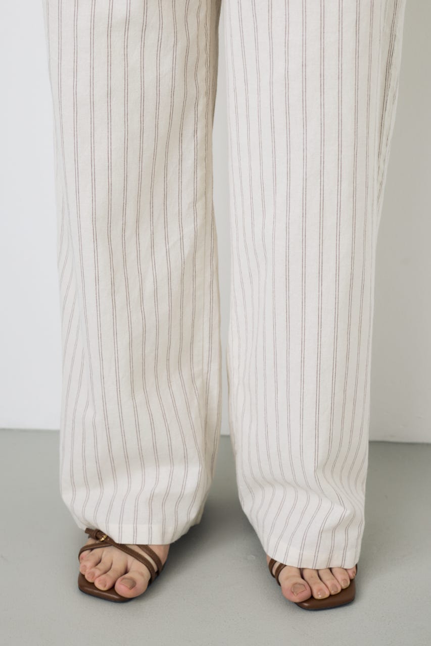 フレンチリネンCOOLMAXイージーパンツ Stripe S