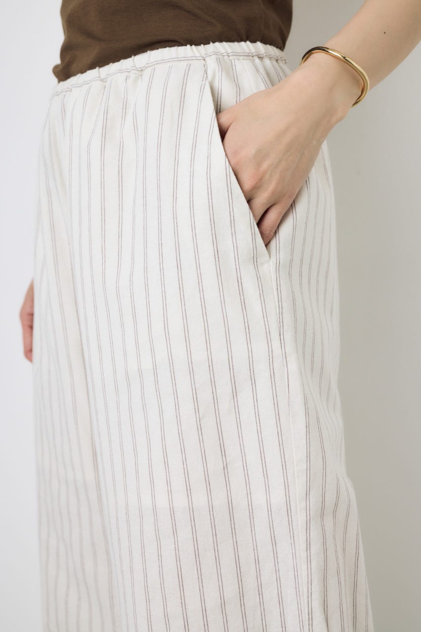 フレンチリネンCOOLMAXイージーパンツ Stripe S