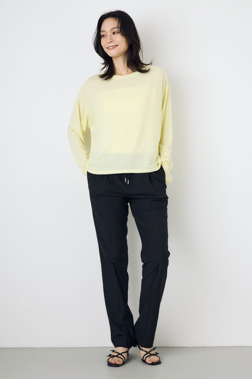 COMFORA AIRピンタックテーパードパンツ BLK M