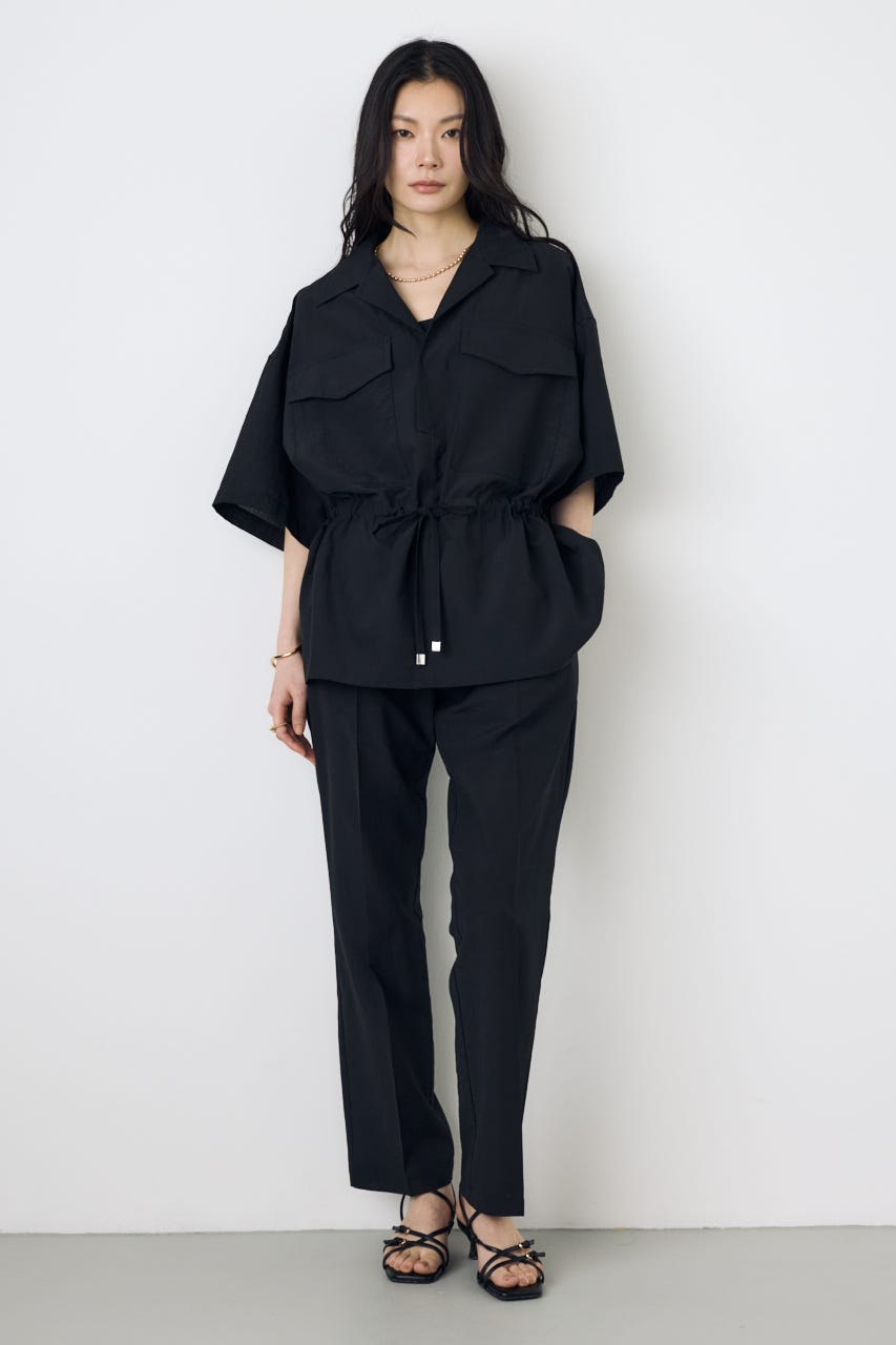 COMFORA AIRピンタックテーパードパンツ BLK M