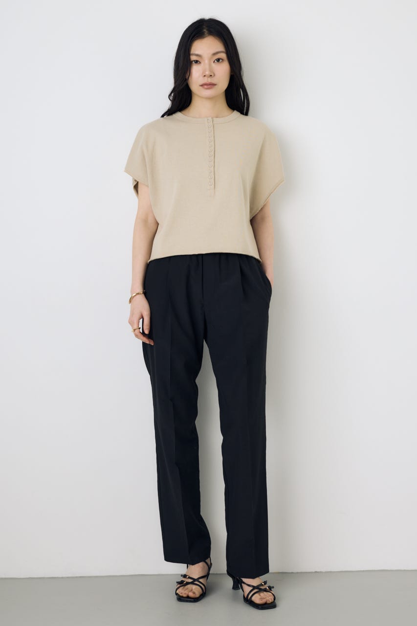 COMFORA AIRピンタックテーパードパンツ BLK M