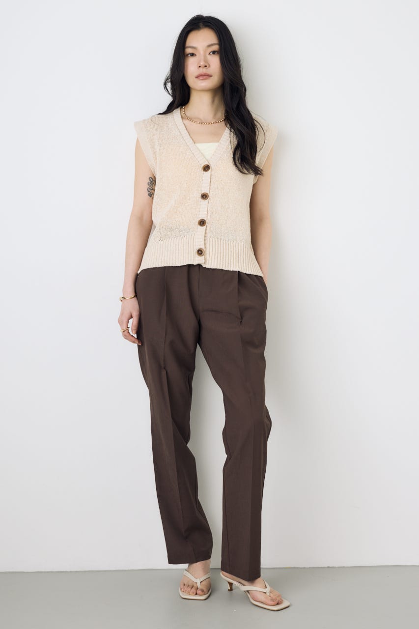 COMFORA AIRピンタックテーパードパンツ BRN S