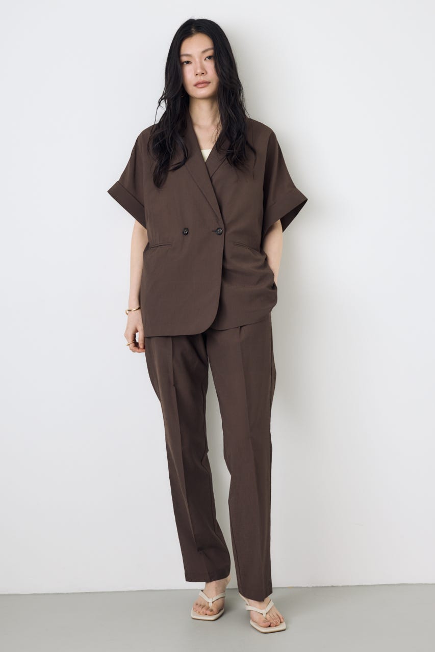 COMFORA AIRピンタックテーパードパンツ BRN S