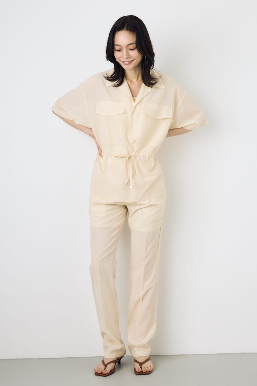 COMFORA AIRピンタックテーパードパンツ IVOY S