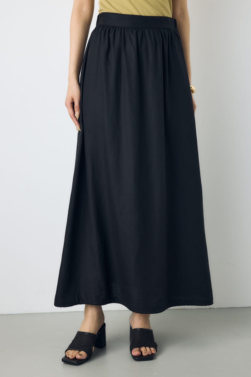 リネンブレンドバルーンシルエットスカート BLK S