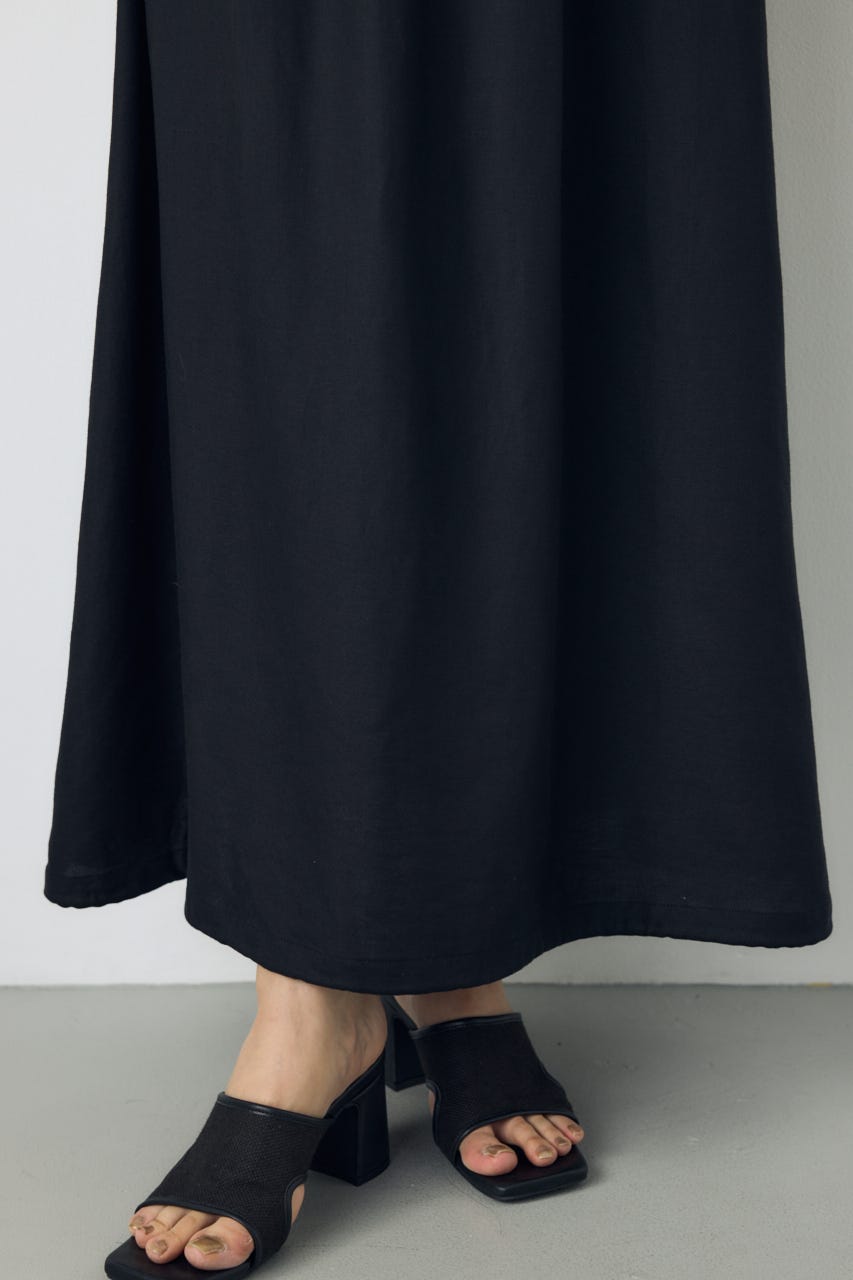 リネンブレンドバルーンシルエットスカート BLK S