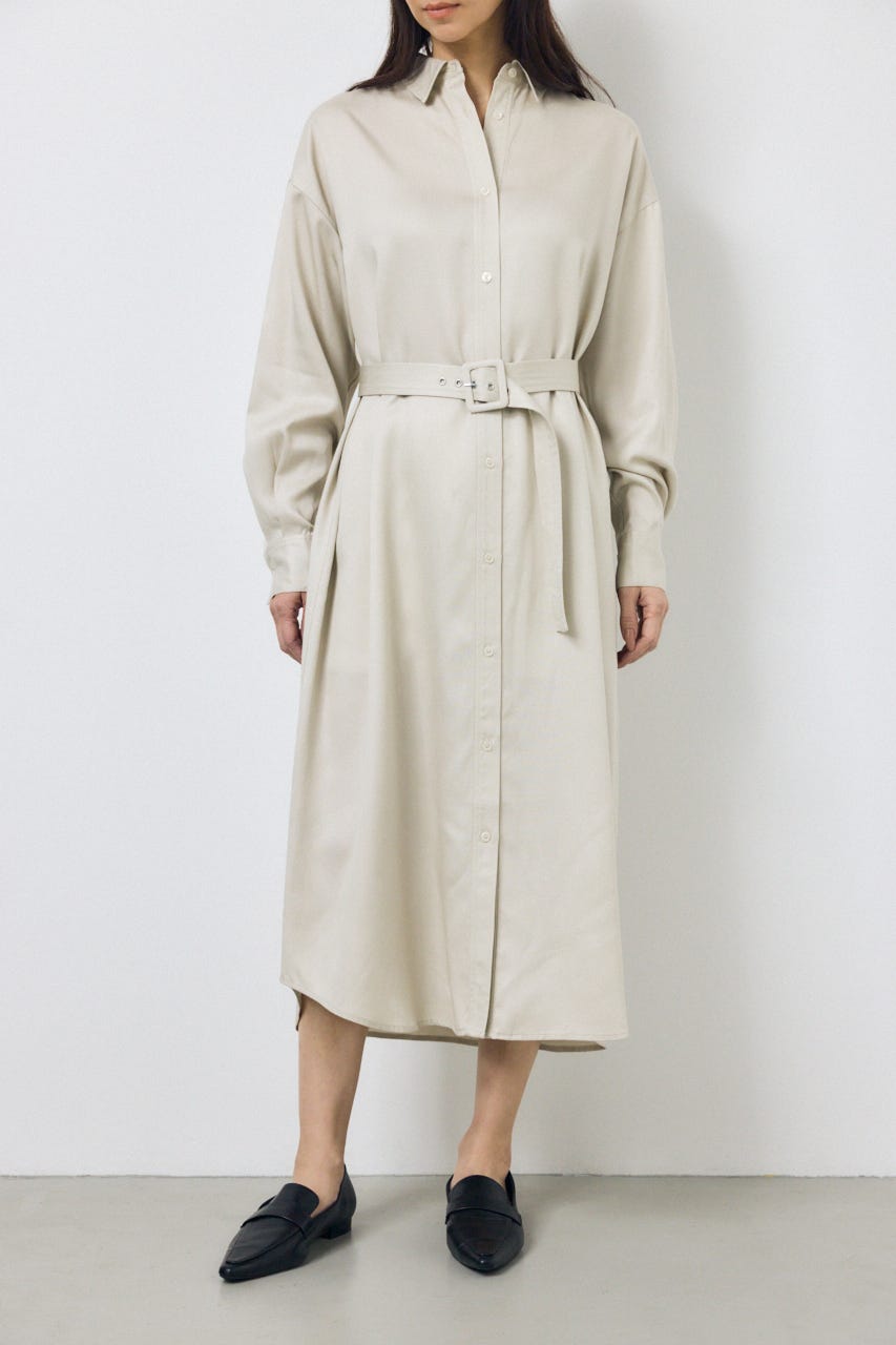 セルロースロングシャツワンピース GREIGE M