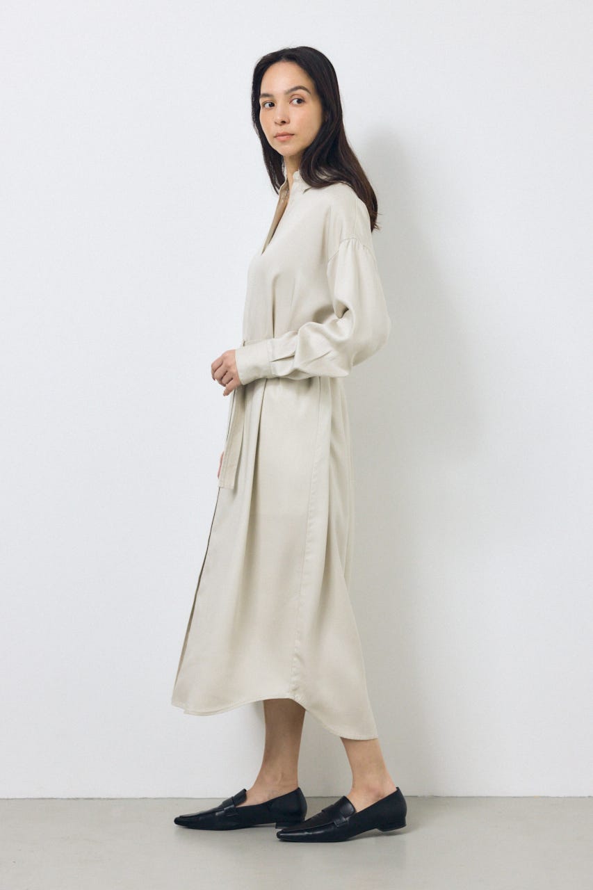 セルロースロングシャツワンピース GREIGE M