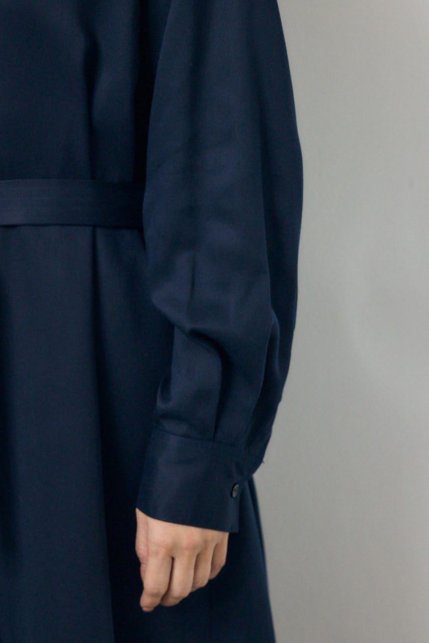 セルロースロングシャツワンピース NVY S