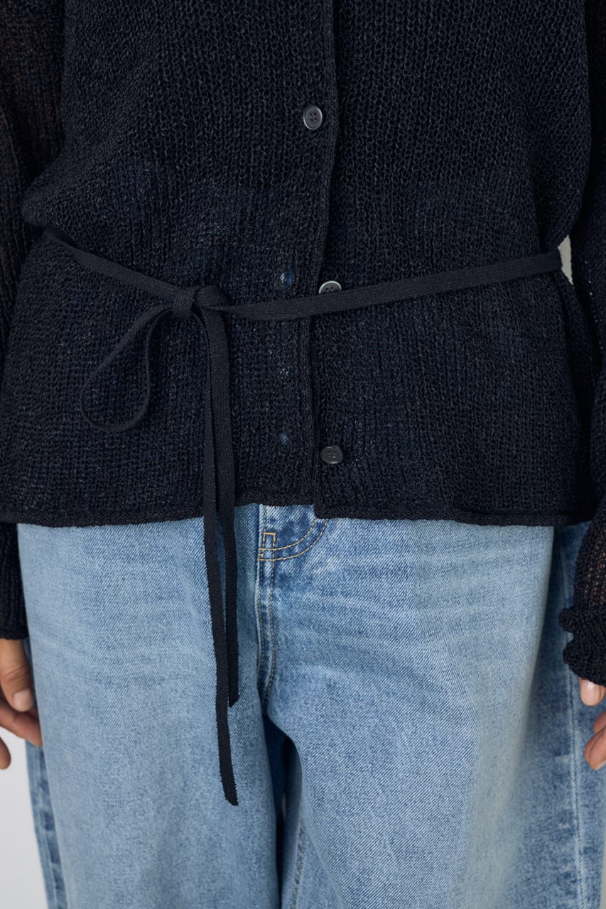 ドライタッチニットVネックカーディガン BLK FREE