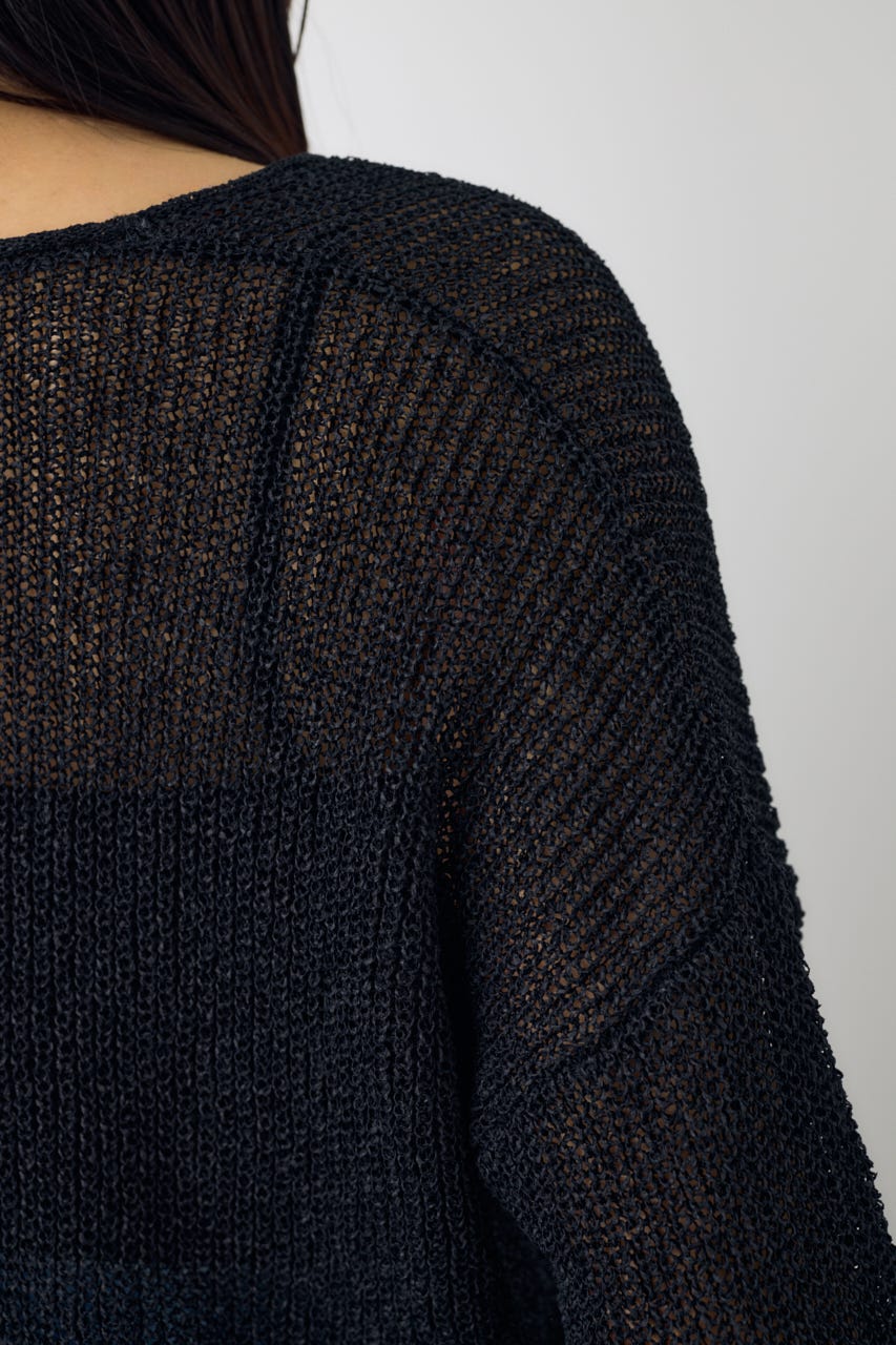 ドライタッチニットVネックカーディガン BLK FREE