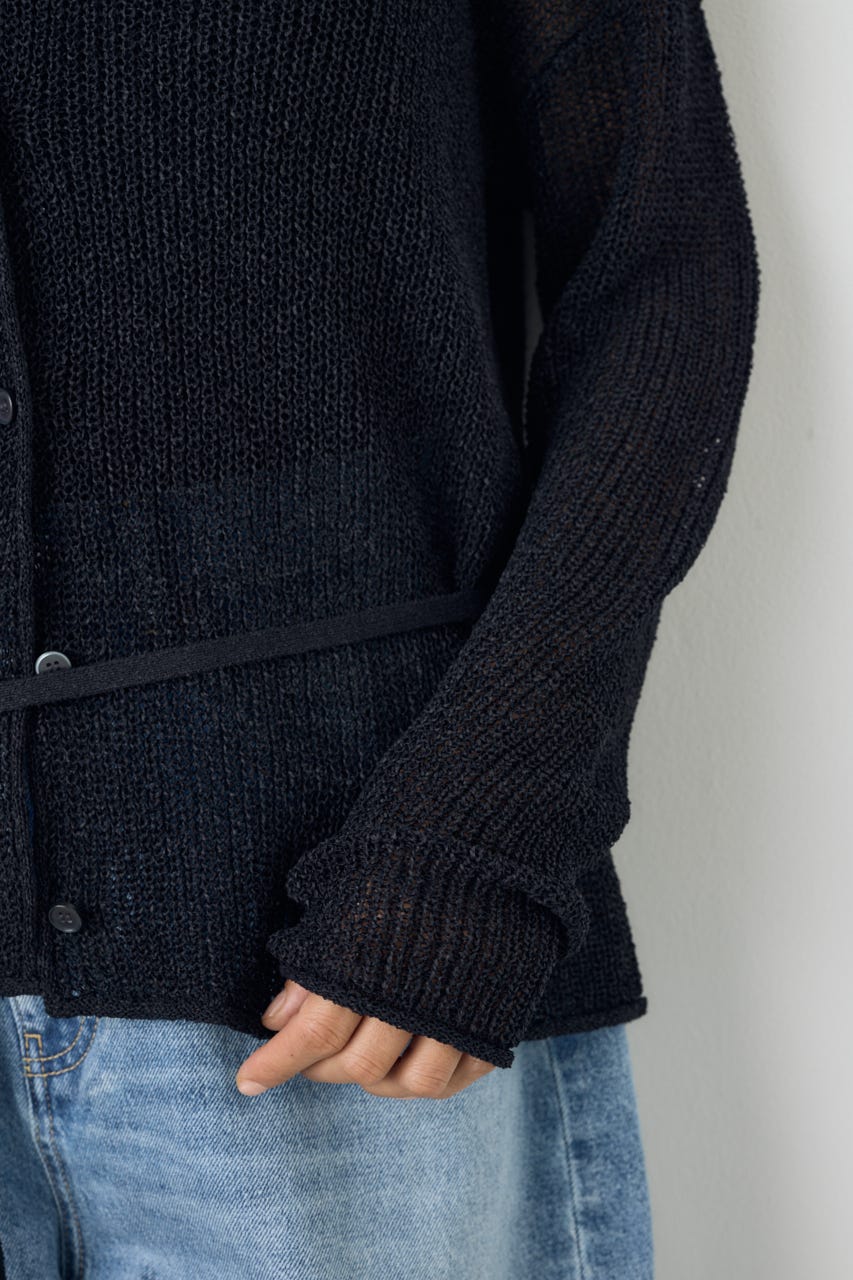 ドライタッチニットVネックカーディガン BLK FREE