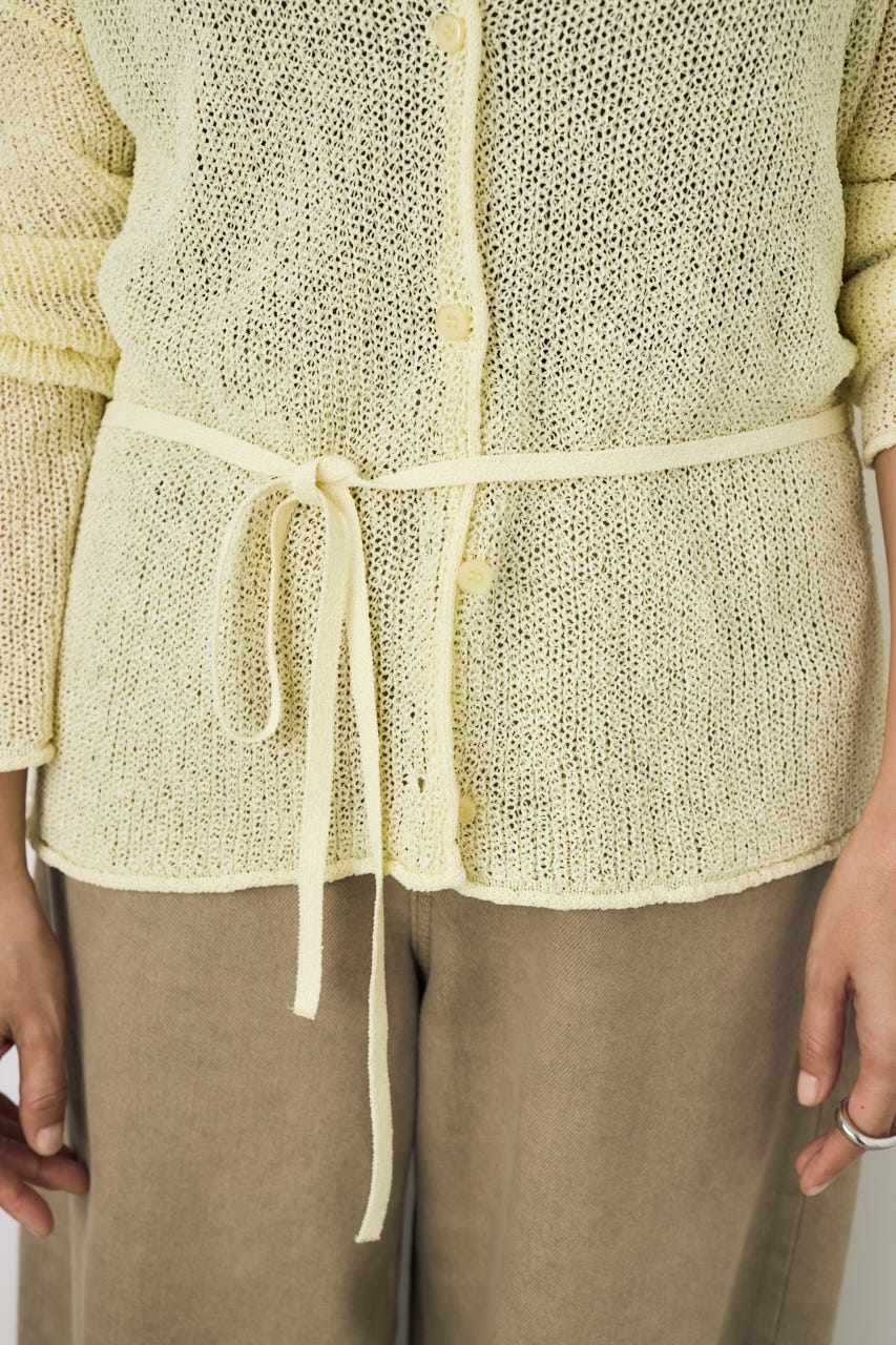 ドライタッチニットVネックカーディガン L/YEL FREE