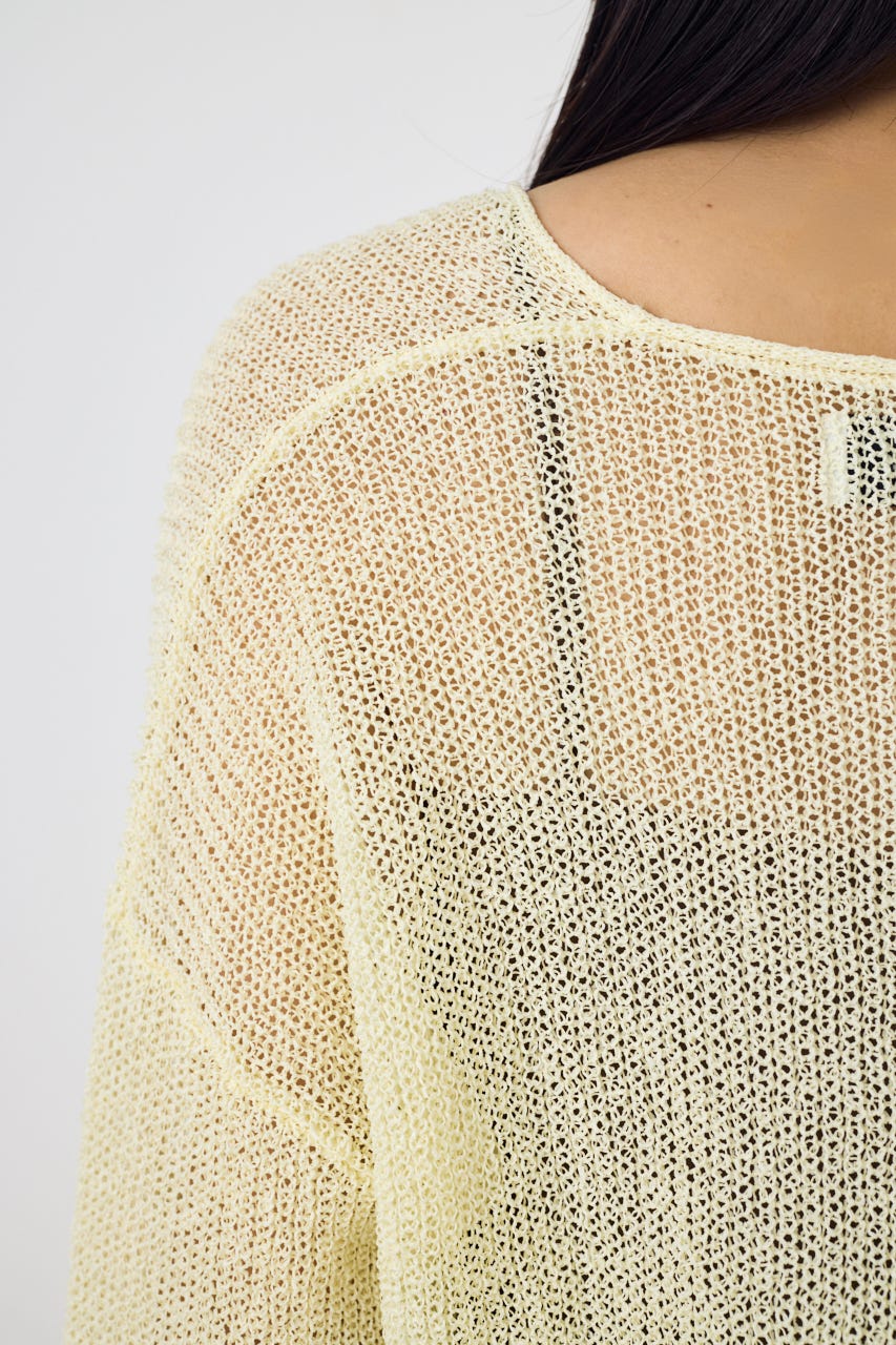 ドライタッチニットVネックカーディガン L/YEL FREE