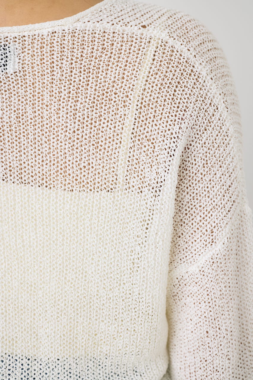 ドライタッチニットVネックカーディガン O/WHT FREE