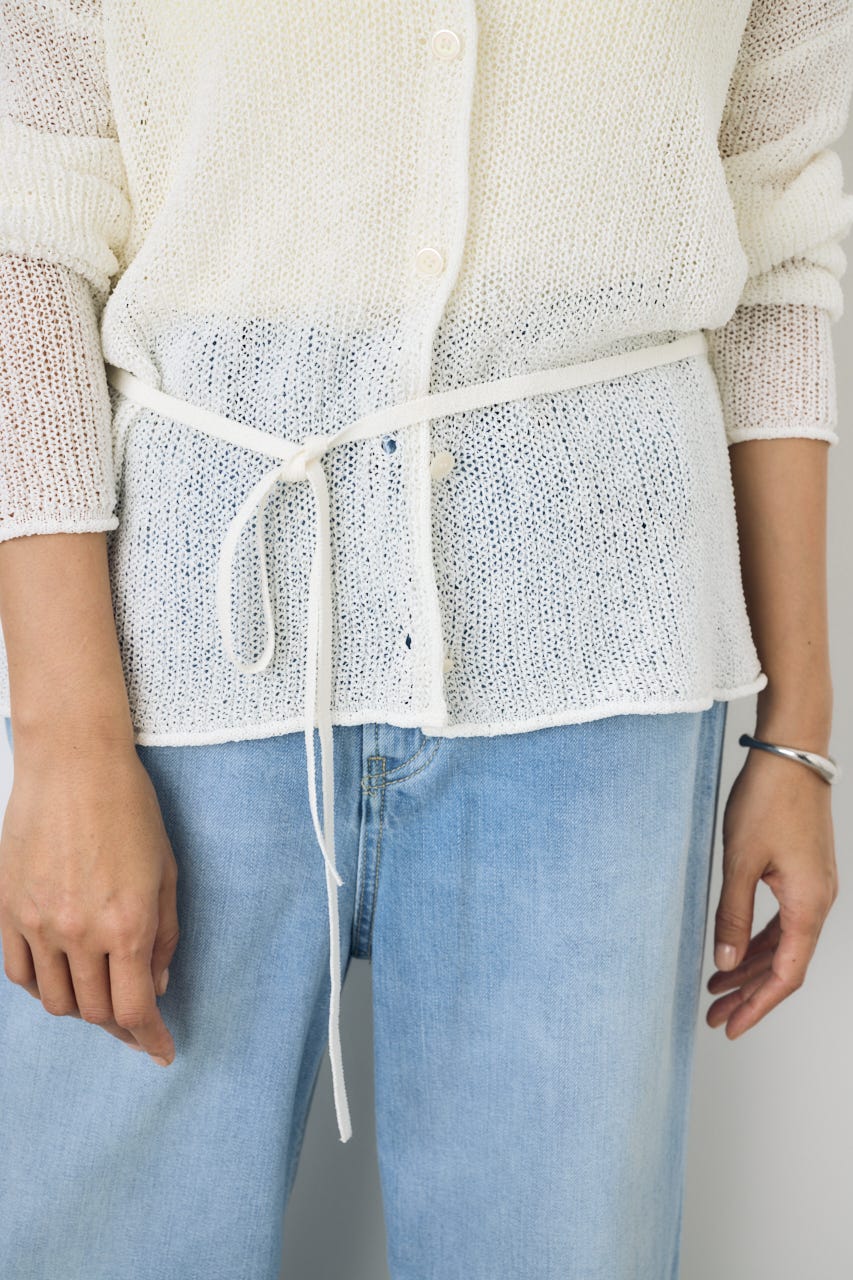 ドライタッチニットVネックカーディガン O/WHT FREE