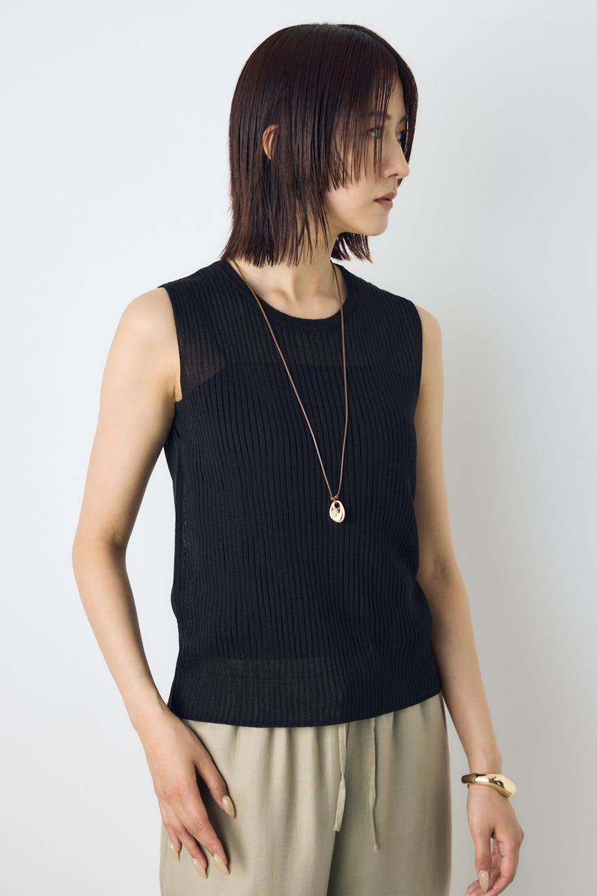 シアーリブタンクニット BLK M