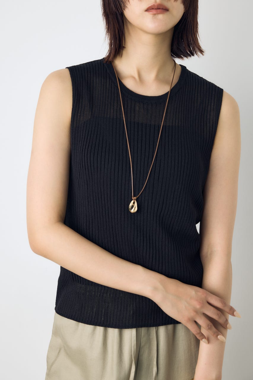 シアーリブタンクニット BLK M