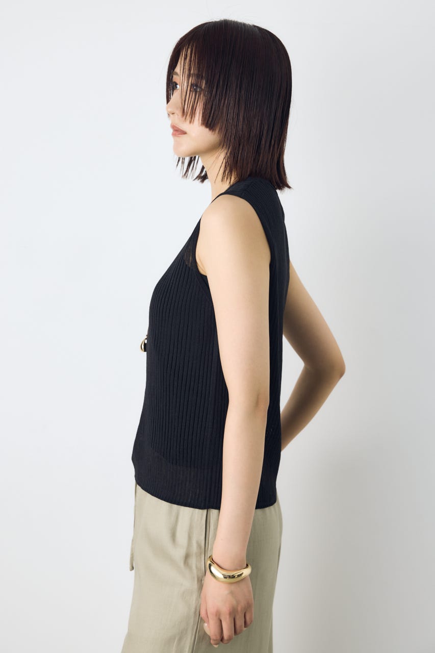 シアーリブタンクニット BLK M
