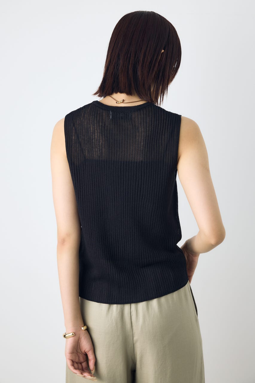 シアーリブタンクニット BLK M