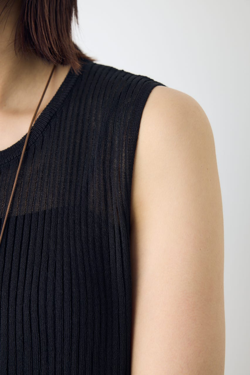 シアーリブタンクニット BLK M