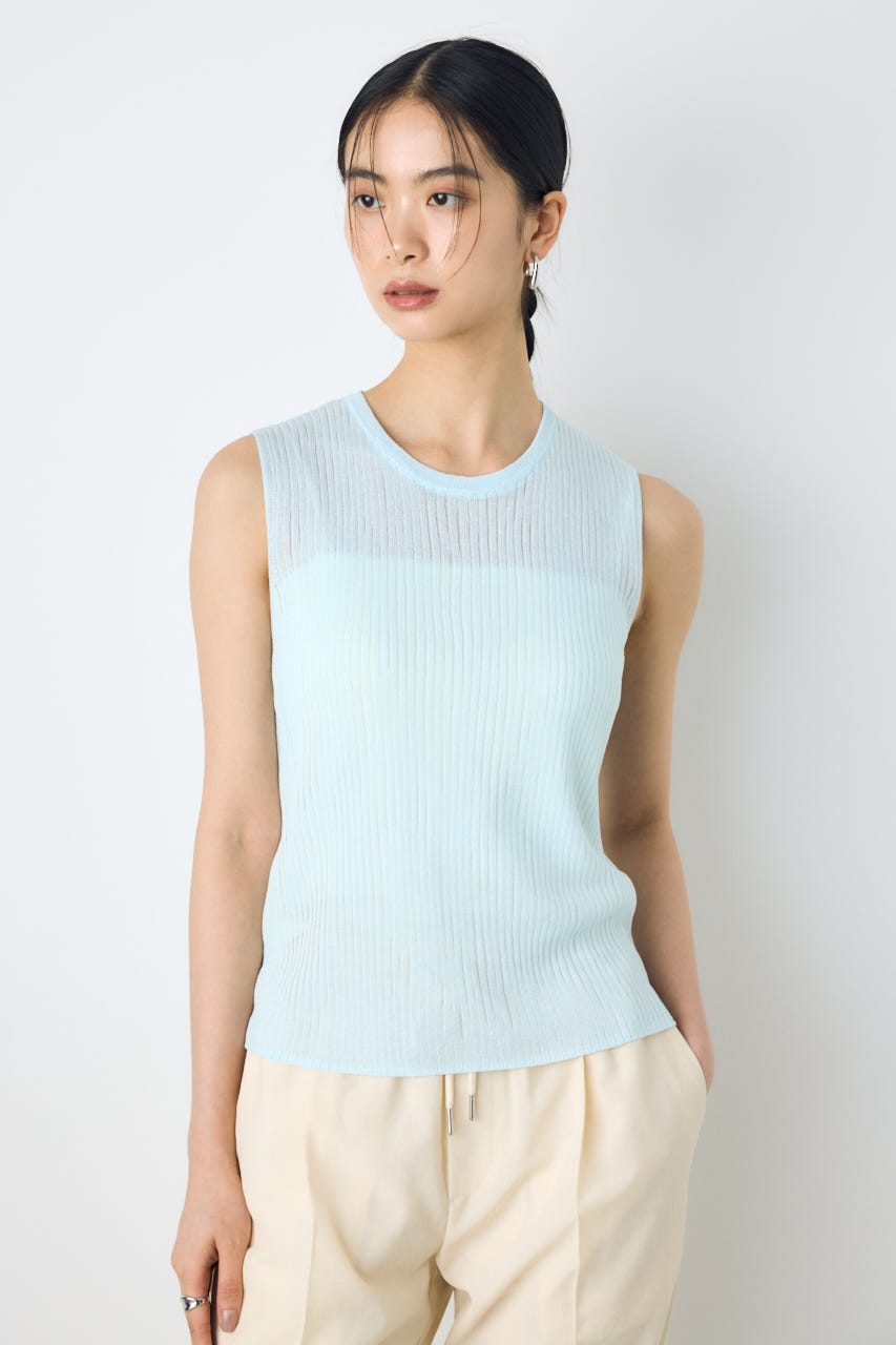 シアーリブタンクニット L/BLU M