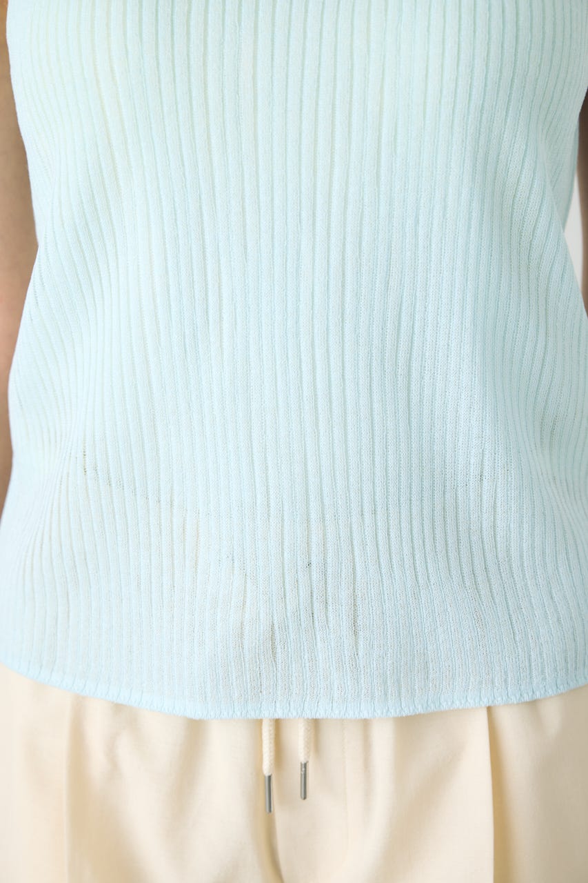 シアーリブタンクニット L/BLU M