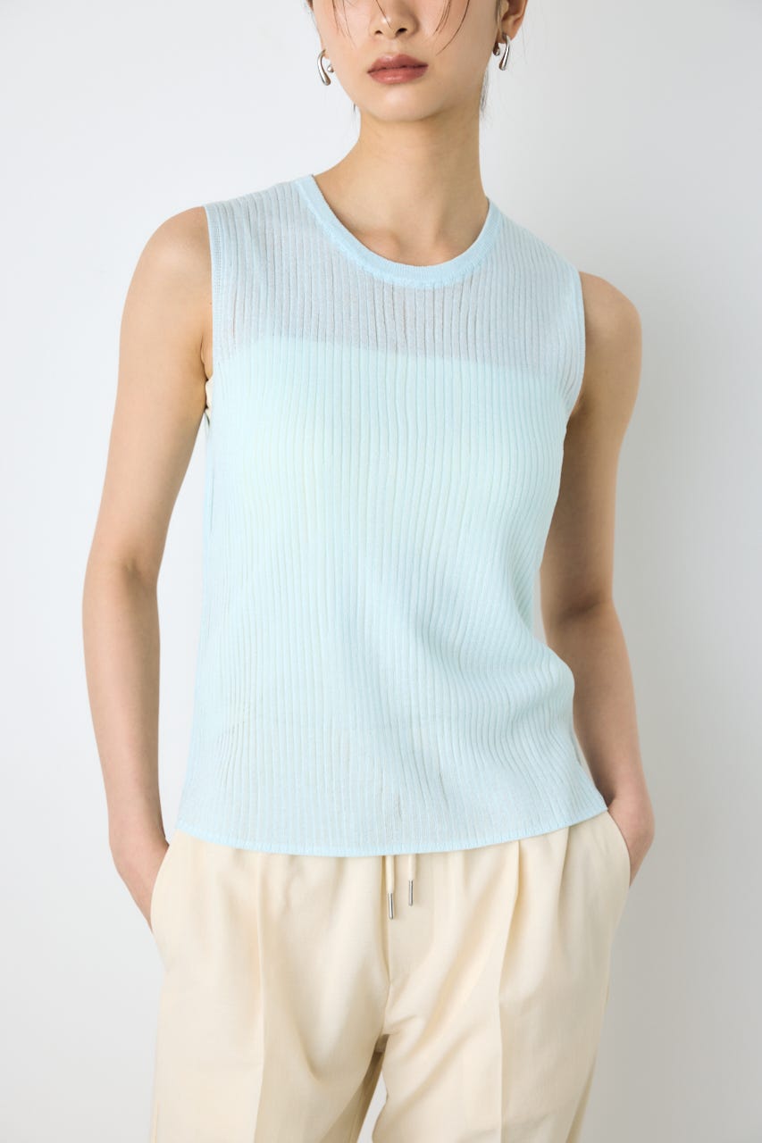 シアーリブタンクニット L/BLU M