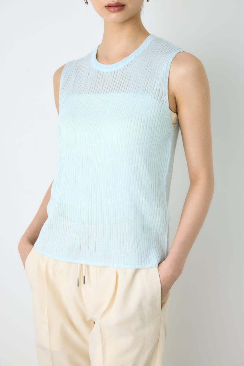 シアーリブタンクニット L/BLU M