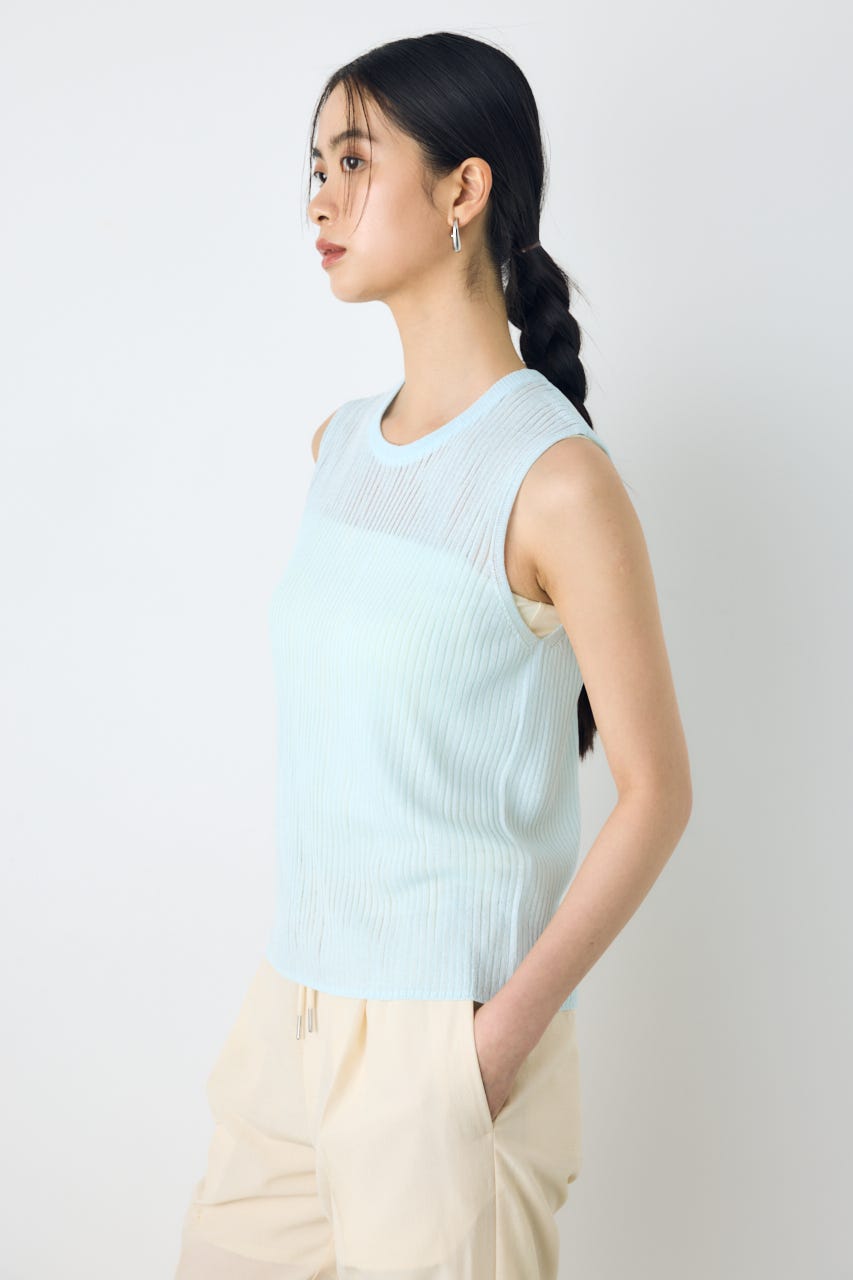 シアーリブタンクニット L/BLU M